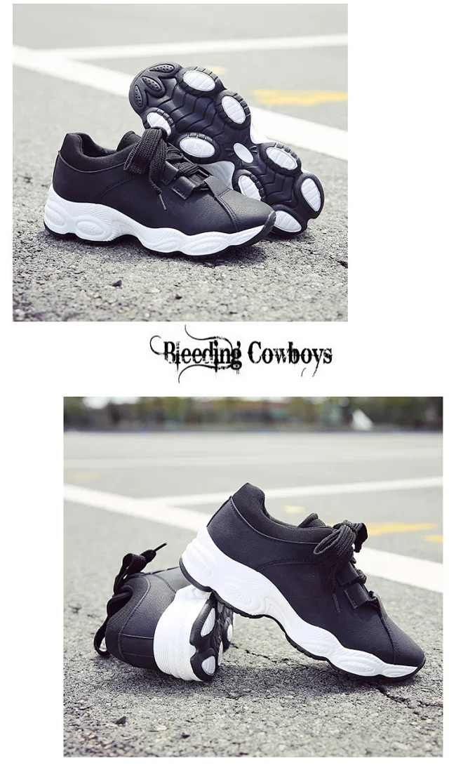 Women's Korean Chunky Lace-Up Sneakers 2025 Detail