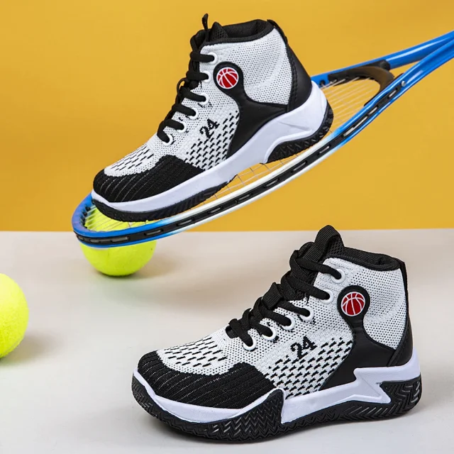 Breathable Knit Boys Basketball Shoes Detail