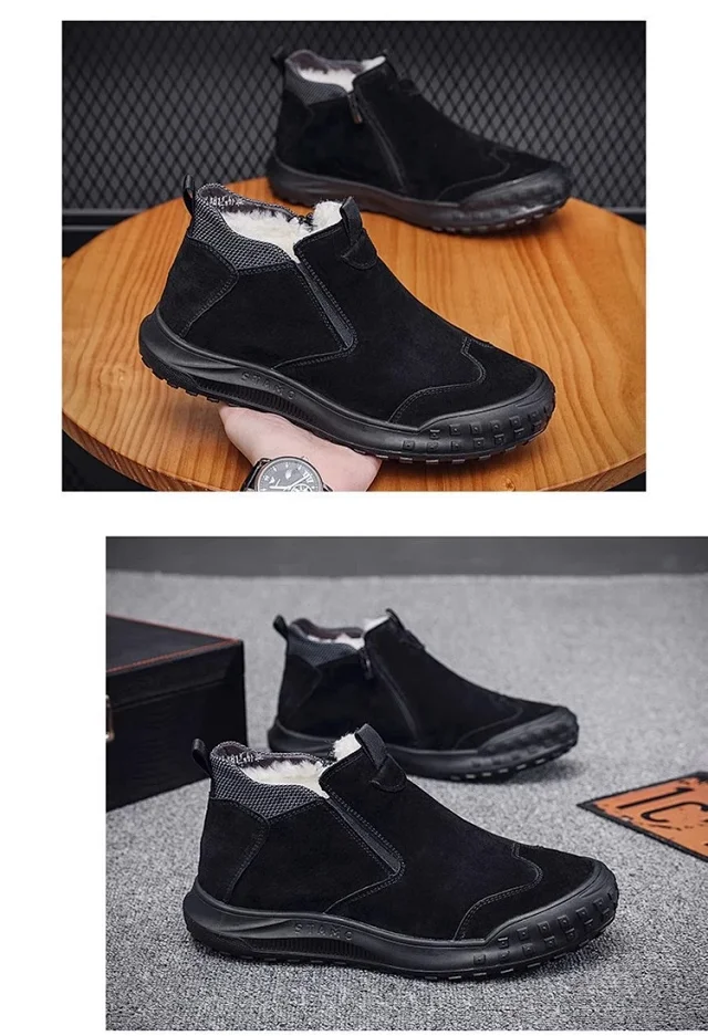 Men's Winter Lined Platform Snow Boots Detail