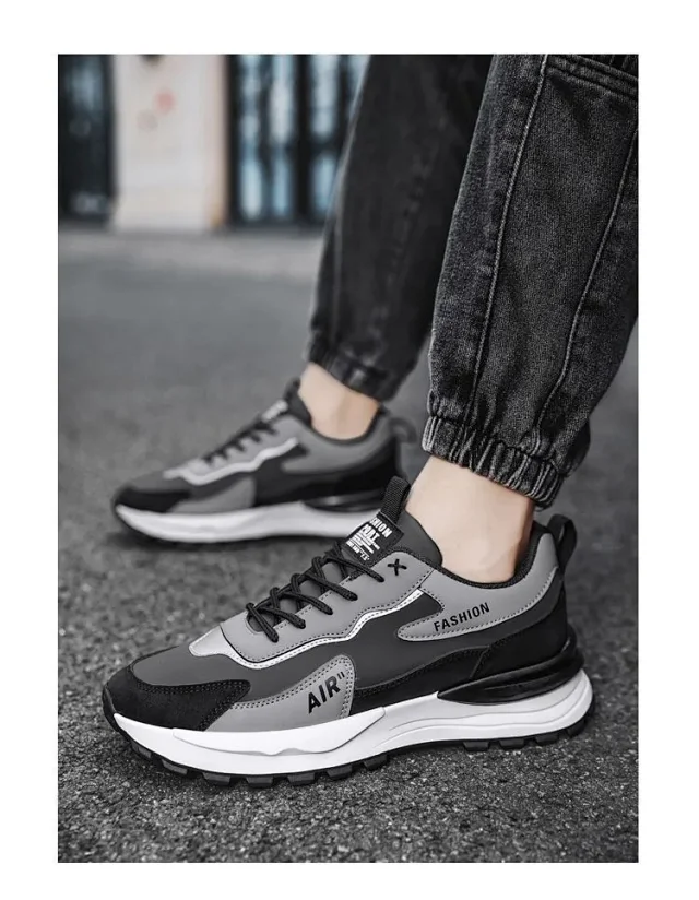 Spring 2025 Leather Safety Dad Sneakers Men's Detail