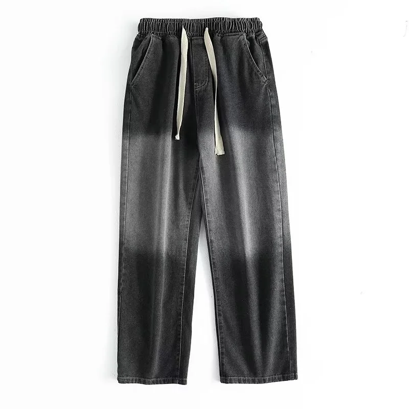 Men's Summer Drawstring Wide Leg Jeans