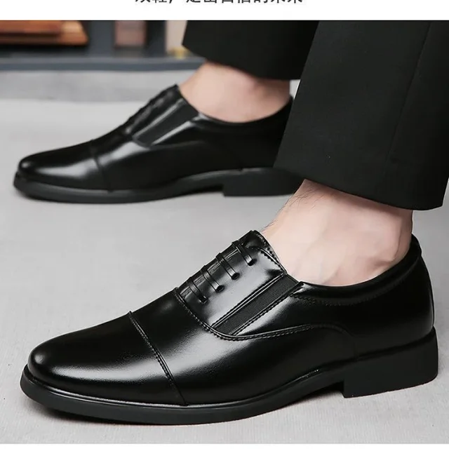 VintageCar Men's Elevated Cap-Toe Formal Shoes Detail