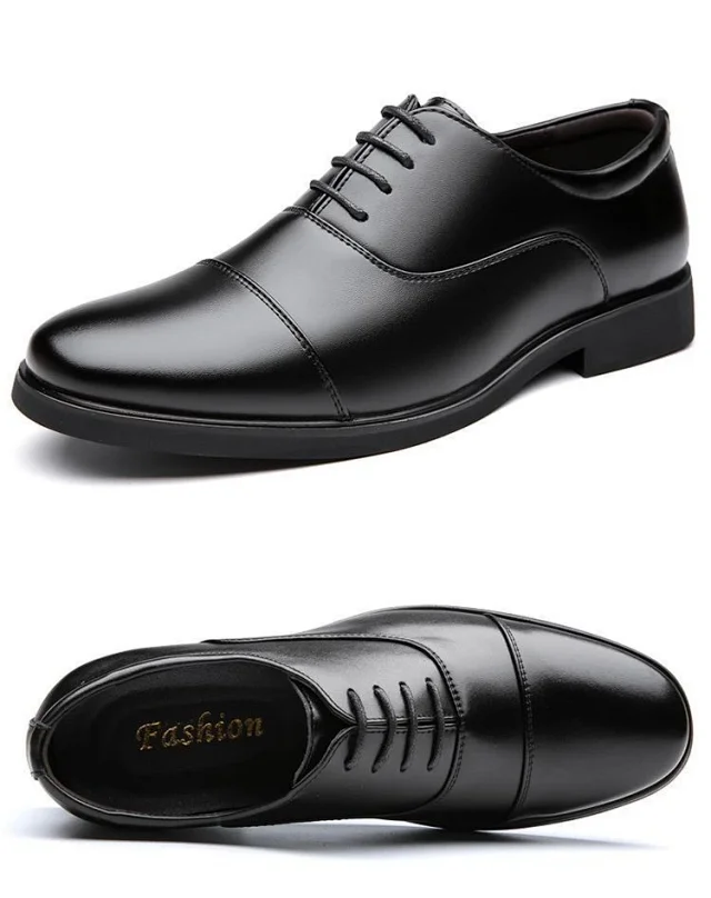 VintageCar Men's Elevated Cap-Toe Formal Shoes Detail