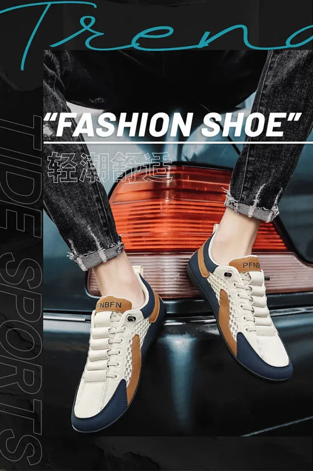 Men's Perforated Mesh Slip-On Running Shoes Detail