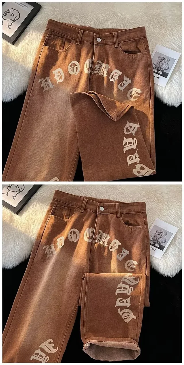 Men's Grunge Washed Denim Pants Detail