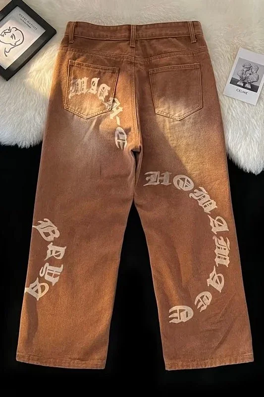 Men's Grunge Washed Denim Pants Detail