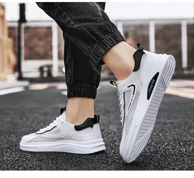 Men's Breathable Mesh White Sneakers 2025 Detail