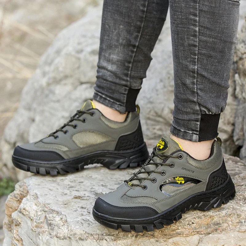 Big Size Mesh Platform Hiking Men's Shoes