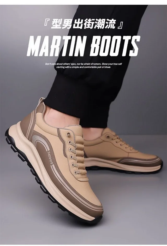 Men's Slip-On Leather Fashion Sneakers Detail