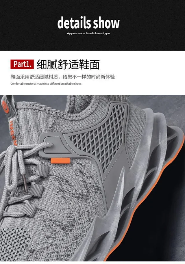 Men's Mesh Breathable Stylish Casual Dad Shoes Detail
