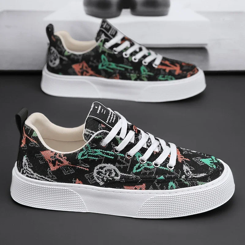 Men's Printed Canvas Low-Top Casual