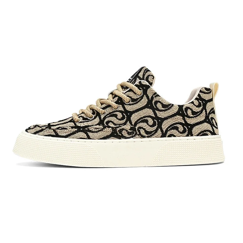 Men's Plus Size Embroidered Canvas Low-Tops