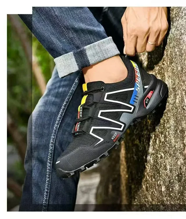 Men's Trail Running Trekking Hiking Fashion Breathable Grip Shoes Detail