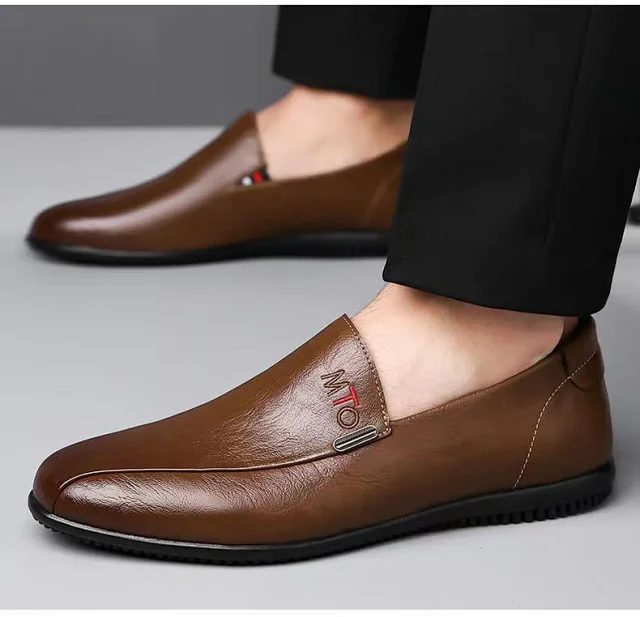 Men's Casual Leather Slip-On Driving Shoes Detail