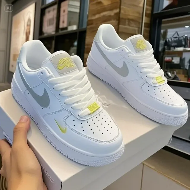 AF1 Lime Grey Campus Low-Top Sneakers Detail