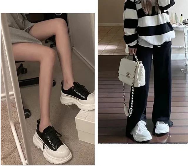 Women's Pure Original McQueen SS24 Platform White Lace-ups Detail