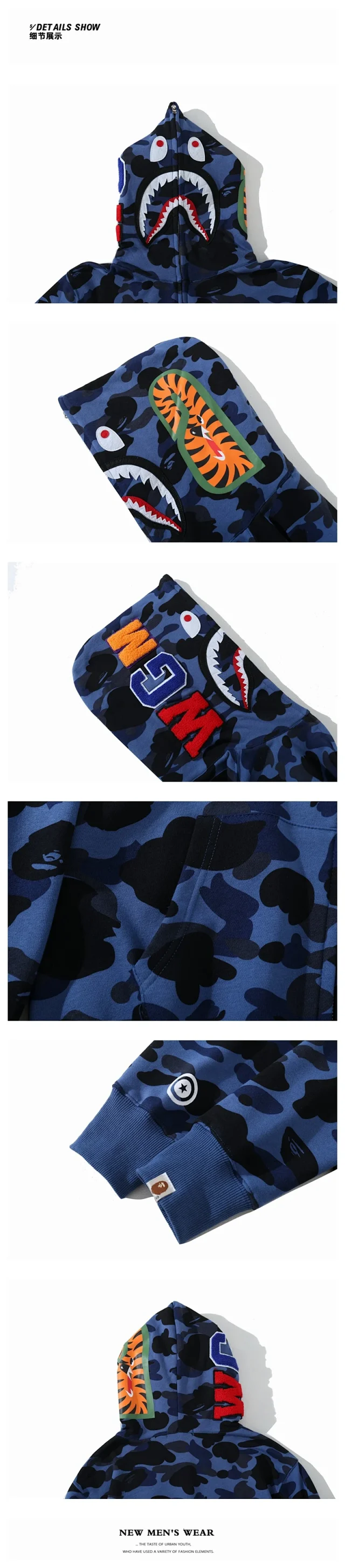 Bape Shark-Hood Classic Fleece Hoodie Detail
