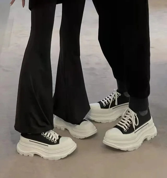 Women's Pure Original McQueen SS24 Platform White Lace-ups Detail