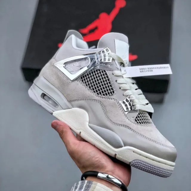 Unisex AJ4 Military Green Basketball Shoes Detail