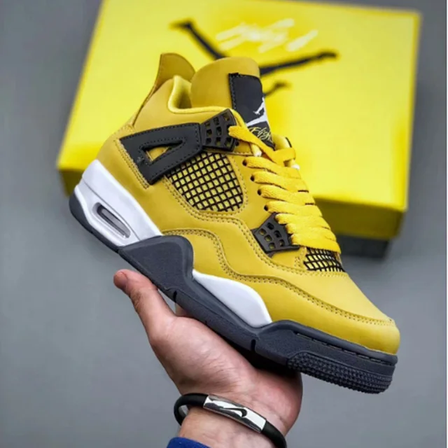 Unisex AJ4 Military Green Basketball Shoes Detail