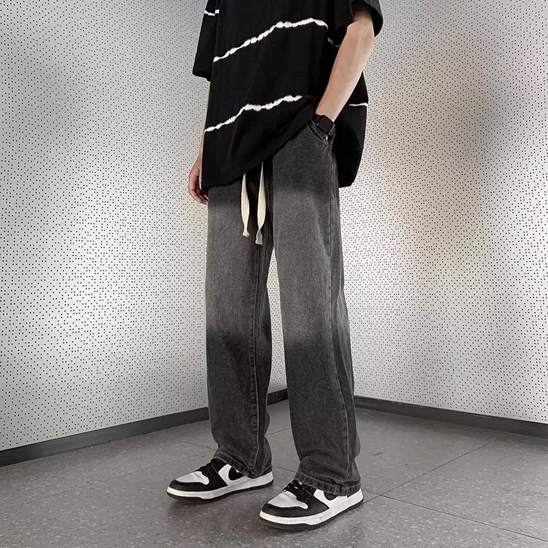 Men's Summer Drawstring Wide Leg Jeans
