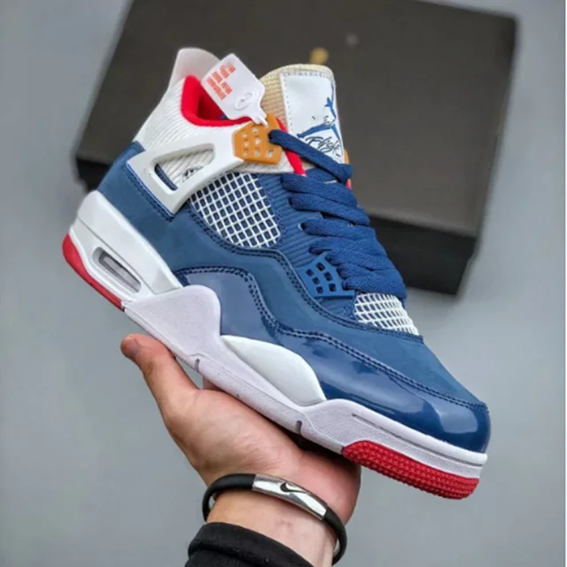 Unisex AJ4 Military Green Basketball Shoes Detail
