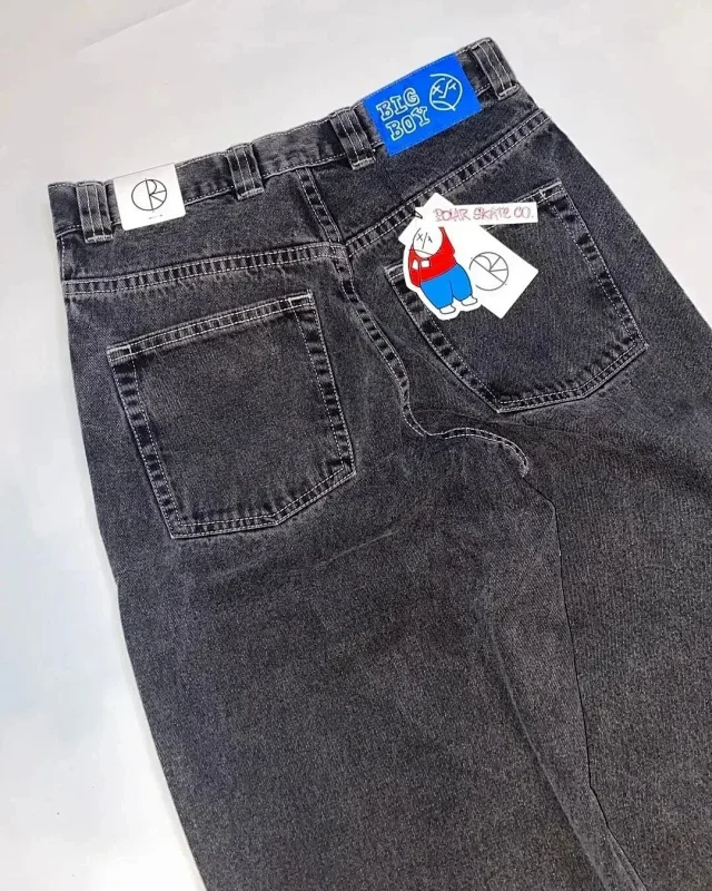 Y2K Hip-Hop Embroidery Men's Relaxed Fit Jeans Detail