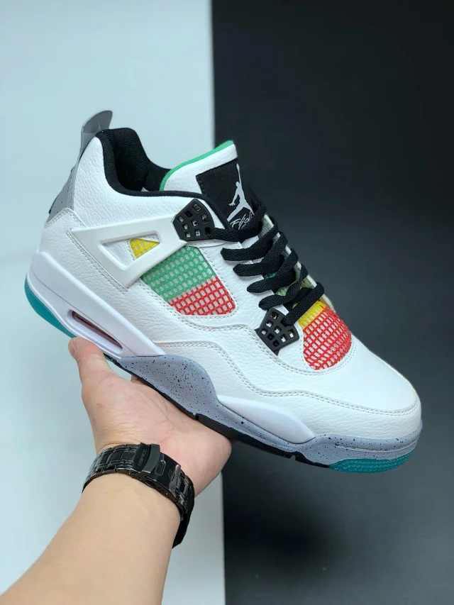 Unisex AJ4 Military Green Basketball Shoes Detail