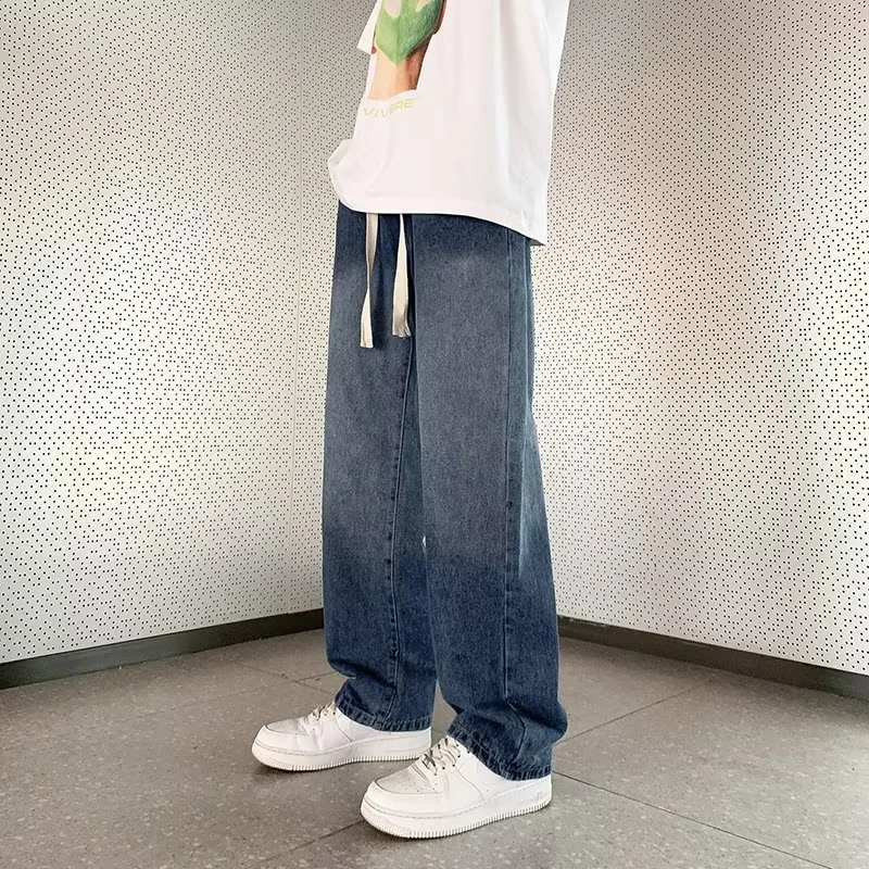 Men's Summer Drawstring Wide Leg Jeans