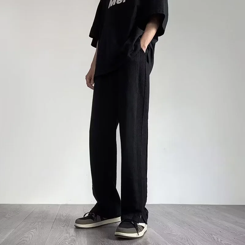 Men's 2025 S/S Solid Wide-Leg Trousers