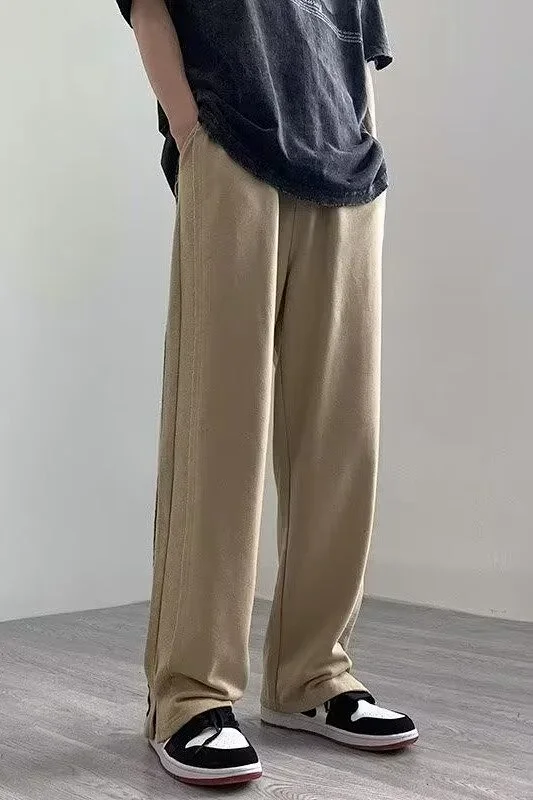 Men's 2025 S/S Solid Wide-Leg Trousers Detail