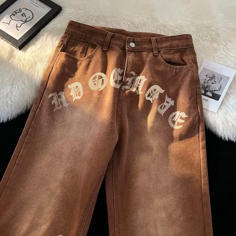 Men's Grunge Washed Denim Pants