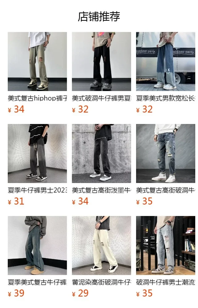 Men's Vintage Distressed Side-Zip Flared Jeans Casual Detail