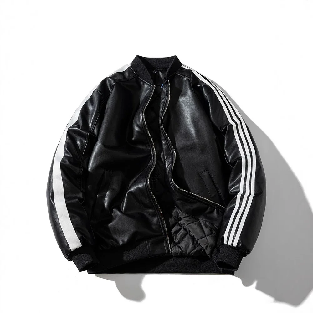 2025 PU Men's Retro Quilted Bomber