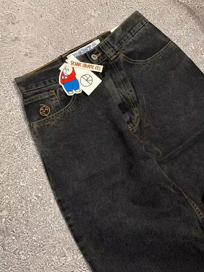 Y2K Hip-Hop Embroidery Men's Relaxed Fit Jeans