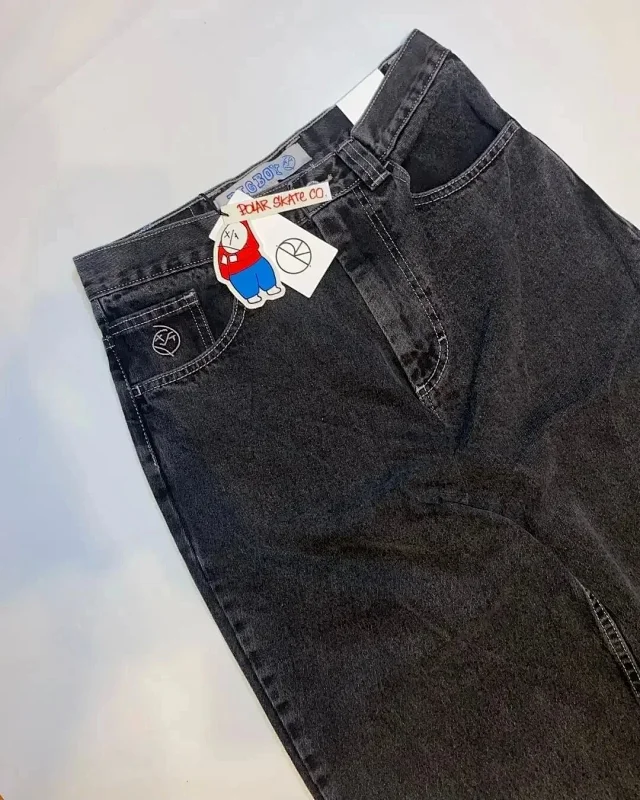 Y2K Hip-Hop Embroidery Men's Relaxed Fit Jeans Detail