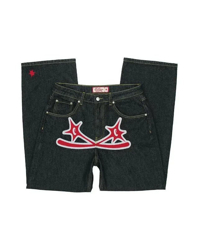 Urban Streetwear Slim-Fit Jeans Men Summer Detail