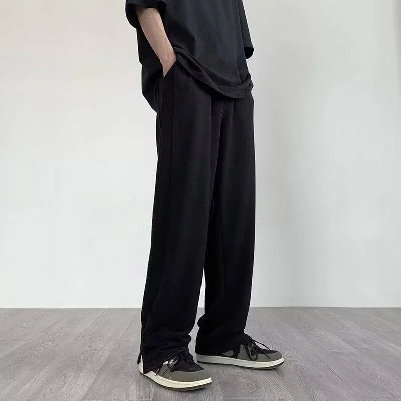 Men's 2025 S/S Solid Wide-Leg Trousers