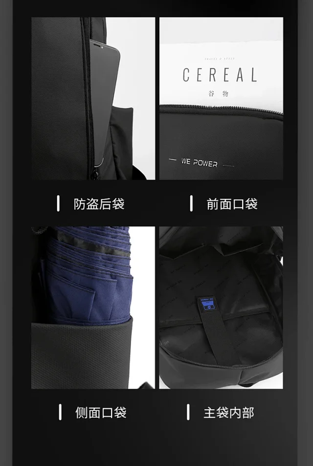 WEPOWER New Men's Large Laptop Backpack Detail