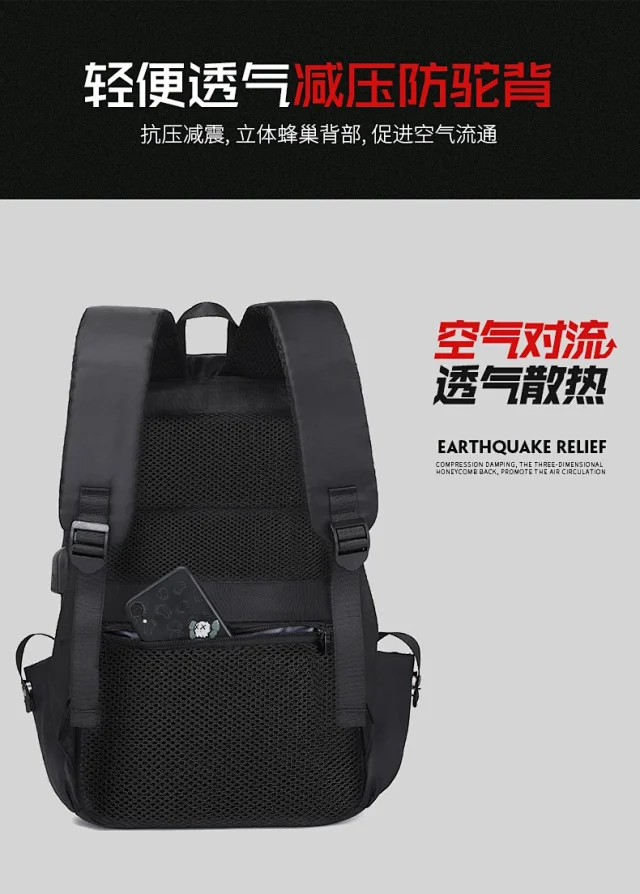 Water-Resistant Printed Travel Backpack Detail
