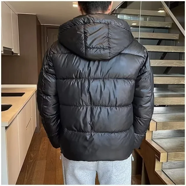 New Winter Insulated Black Gold Parka Detail