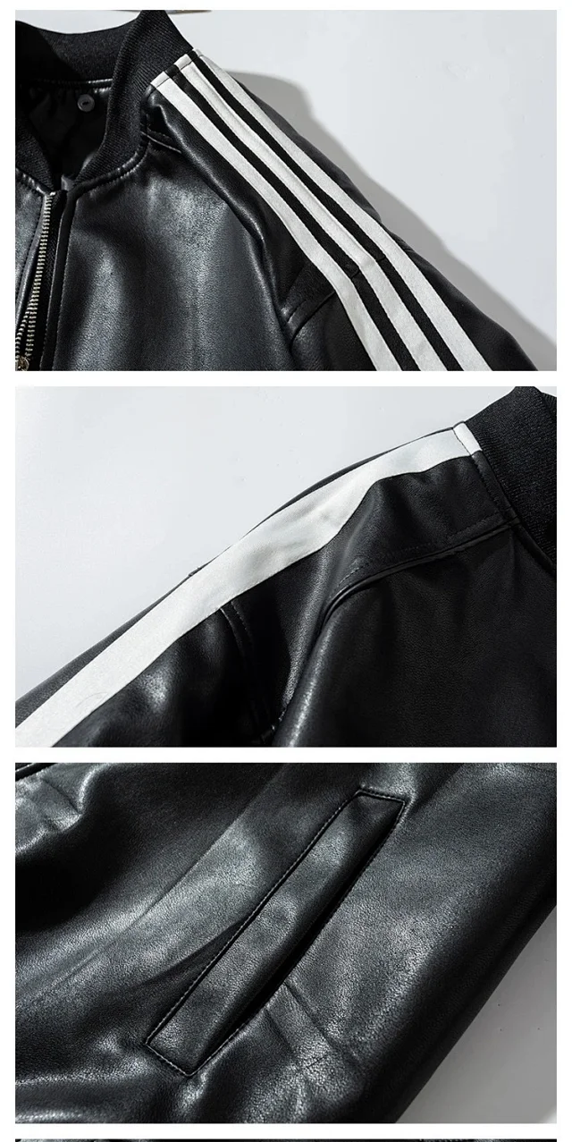 2025 PU Men's Retro Quilted Bomber Detail