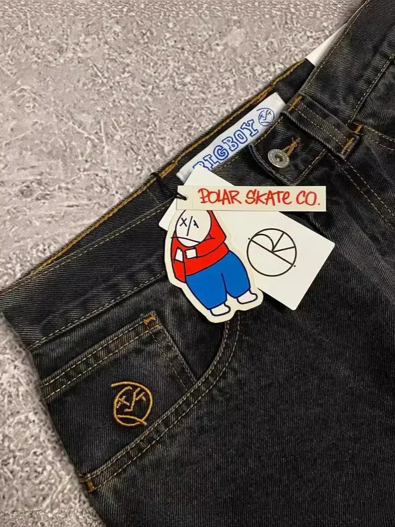 Y2K Hip-Hop Embroidery Men's Relaxed Fit Jeans