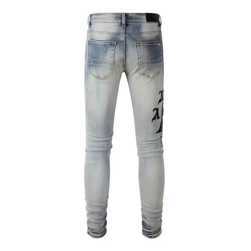 Autumn Men's Stretch Distressed Skinny Jeans