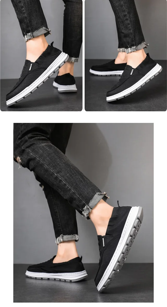 Old Beijing Men's Slip-on Canvas Shoes Detail