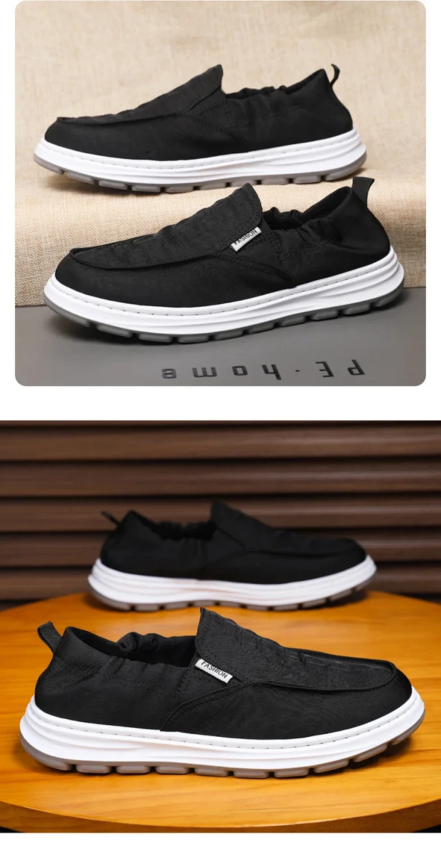 Old Beijing Men's Slip-on Canvas Shoes Detail