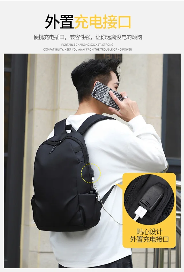 Water-Resistant Printed Travel Backpack Detail