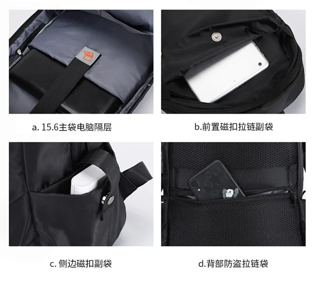 Water-Resistant Printed Travel Backpack Detail