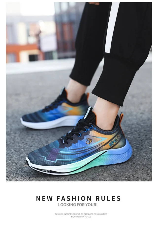 Breathable Knit Men's Cushioned Running Shoes 2025 Detail