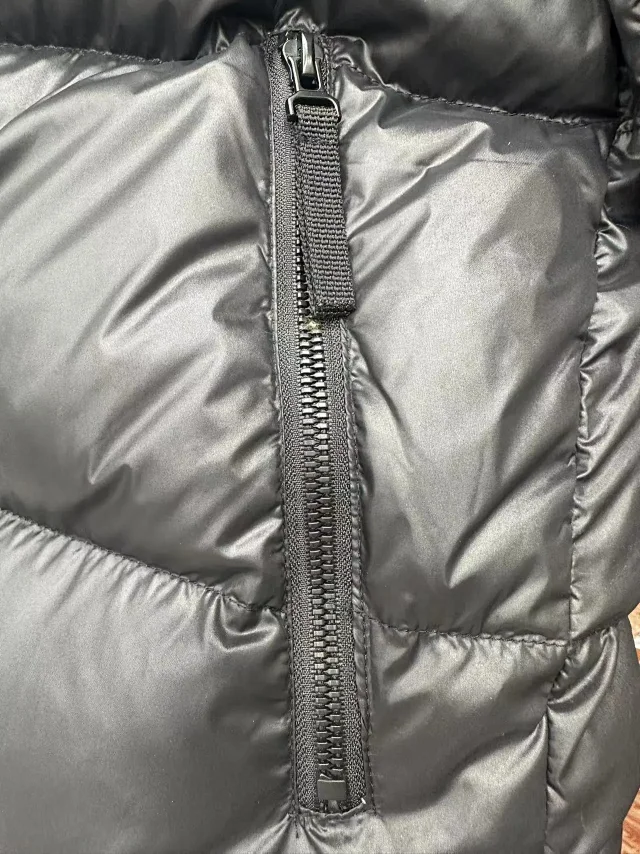 Black Gold Unisex Hooded Puffer Jacket Detail